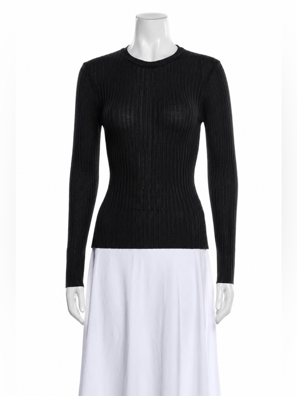 Dissh Black Eva Long Sleeves Knit Top Viscose Nylon Blend Semi Sheer Size S - Picture 2 of 10